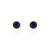 Histoire d'Or Boucles D'oreilles Puces Edy Serti Clos Or Jaune Saphir