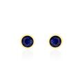 Boucles d'oreille sur Grenoble : Histoire d'Or Boucles D'oreilles Puces Edy Serti Clos Or Jaune Saphir