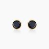 Histoire d'Or Boucles D'oreilles Puces Edy Serti Clos Or Jaune Saphir