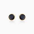Boucles d'oreille sur Grenoble : Histoire d'Or Boucles D'oreilles Puces Edy Serti Clos Or Jaune Saphir