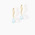 Boucles d'oreille sur Grenoble : Histoire d'Or Boucles D'oreilles Pendantes Or Jaune Assaf Topaze