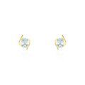 Boucles d'oreille sur Grenoble : Histoire d'Or Boucles D'oreilles Puces Vrille Ovale Or Jaune Topaze