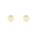 Boucles d'oreille sur Grenoble : Histoire d'Or Boucles D'oreilles Puces Siera Diamante Or Jaune Perle De Culture