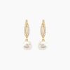 Histoire d'Or Boucles D'oreilles Pendantes Tesnimae Or Jaune Oxyde Perle De Culture