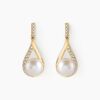Histoire d'Or Boucles D'oreilles Pendantes Helin Or Jaune Perle De Culture Et Oxyde