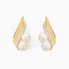 Histoire d'Or Boucles D'oreilles Puces Loeva Or Jaune Perle De Culture Et Oxyde