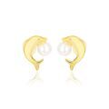 Boucles d'oreille sur Grenoble : Histoire d'Or Boucles D'oreilles Puces Dyan Dauphin Or Jaune Perle De Culture