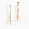 Histoire d'Or Boucles D'oreilles Pendantes Carrine 2 Fils Or Jaune Perle De Culture