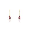 Histoire d'Or Boucles D'oreilles Puces Rhodolite Goutte Or Jaune Rhodolite