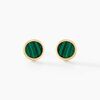 Histoire d'Or Boucles D'oreilles Puces Lucky Gems Or Jaune Malachite