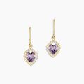 Histoire d'Or Boucles D'oreilles Pendantes Rosaline Or Jaune Amethyste Et Oxyde