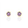 Histoire d'Or Boucles D'oreilles Puces Parmeclos Or Jaune Amethyste