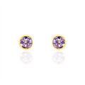 Histoire d'Or Boucles D'oreilles Puces Parmeclos Or Jaune Amethyste
