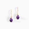 Histoire d'Or Boucles D'oreilles Pendantes Goutte Or Jaune Amethyste