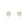 Histoire d'Or Boucles D'oreilles Puces Elda Serti Clos Or Jaune Oxyde De Zirconium