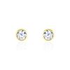 Histoire d'Or Boucles D'oreilles Puces Elda Serti Clos Or Jaune Oxyde De Zirconium