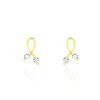 Histoire d'Or Boucles D'oreilles Puces Alvina Ruban Or Jaune Oxyde De Zirconium