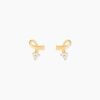 Histoire d'Or Boucles D'oreilles Puces Alvina Ruban Or Jaune Oxyde De Zirconium