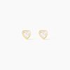 Histoire d'Or Boucles D'oreilles Puces Dot Coeur Plein Or Jaune Oxyde De Zirconium