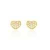 Histoire d'Or Boucles D'oreilles Puces Giosue Coeur Plein Or Jaune Oxyde De Zirconium