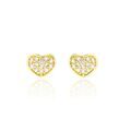 Histoire d'Or Boucles D'oreilles Puces Giosue Coeur Plein Or Jaune Oxyde De Zirconium