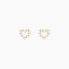 Histoire d'Or Boucles D'oreilles Puces Dorcas Coeur Ajoure Or Jaune Oxyde De Zirconium
