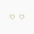 Histoire d'Or Boucles D'oreilles Puces Dorcas Coeur Ajoure Or Jaune Oxyde De Zirconium