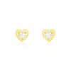 Histoire d'Or Boucles D'oreilles Puces Dot Coeur Plein Or Jaune Oxyde De Zirconium