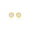 Histoire d'Or Boucles D'oreilles Puces Dorie Pastille Serti Clos Or Jaune Oxyde