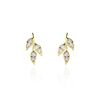 Histoire d'Or Boucles D'oreilles Pendantes Edia Feuille Or Jaune Oxyde De Zirconium