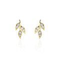 Histoire d'Or Boucles D'oreilles Pendantes Edia Feuille Or Jaune Oxyde De Zirconium