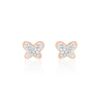 Histoire d'Or Boucles D'oreilles Puces Edme Papillon Or Rose Strass