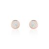 Histoire d'Or Boucles D'oreilles Puces Edmee Cercle 0 Or Rose Strass