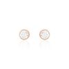 Histoire d'Or Boucles D'oreilles Puces Elda Serti Clos Or Rose Oxyde De Zirconium