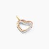 Histoire d'Or Pendentif Coeur Penche Double Or Tricolore Oxyde De Zirconium