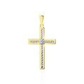 Pendentifs sur Grenoble : Histoire d'Or Pendentif Benny Croix Ciselee Or Bicolore