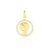 Histoire d'Or Pendentif Mary Vierge Rond Diamante Or Jaune Oxyde De Zirconium