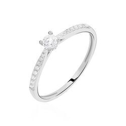 Histoire d'Or Bague Solitaire Hemera Or Blanc Diamant