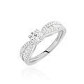 Histoire d'Or Bague Solitaire Stockholm Or Blanc Diamant Synthetique
