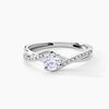 Histoire d'Or Solitaire Accompagn&eacute; Laetitianne Or Blanc Diamant Synth&eacute;tique