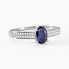 Histoire d'Or Bague Solitaire Or Blanc Crista Saphir Diamants