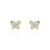 Histoire d'Or Boucles D'oreilles Puces Or Jaune Cercis Strass