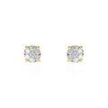 Boucles d'oreille sur Grenoble : Histoire d'Or Boucles D'oreilles Puces Charlene Or Jaune Diamant Synthetique