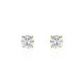 Boucles d'oreille sur Grenoble : Histoire d'Or Boucles D'oreilles Puces 4 Griffes Or Jaune Diamant Synthetique