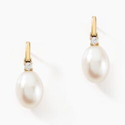 Histoire d'Or Boucles D'oreilles Pendantes Linzi Or Jaune Perle De Culture