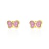 Histoire d'Or Boucles D'oreilles Puces Papillon Rose Or Jaune