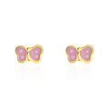 Histoire d'Or Boucles D'oreilles Puces Papillon Rose Or Jaune