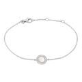 Bracelets sur Grenoble : Histoire d'Or Bracelet Nawala Argent Blanc Oxyde De Zirconium Et Nacre