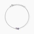 Bracelets sur Grenoble : Histoire d'Or Bracelet Purple Bloom Argent Blanc Oxyde De Zirconium