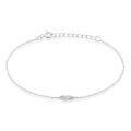 Bracelets sur Grenoble : Histoire d'Or Bracelet Feath Argent Blanc Oxyde De Zirconium